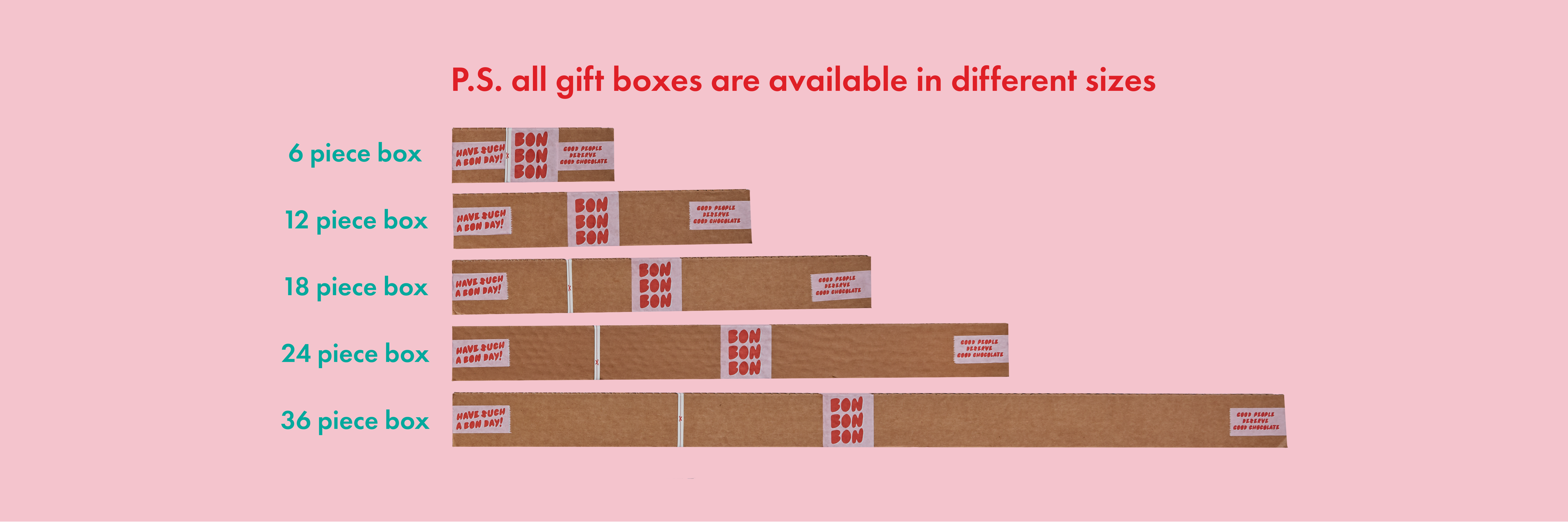 Bon Bon Bon's gift boxes in different sizes