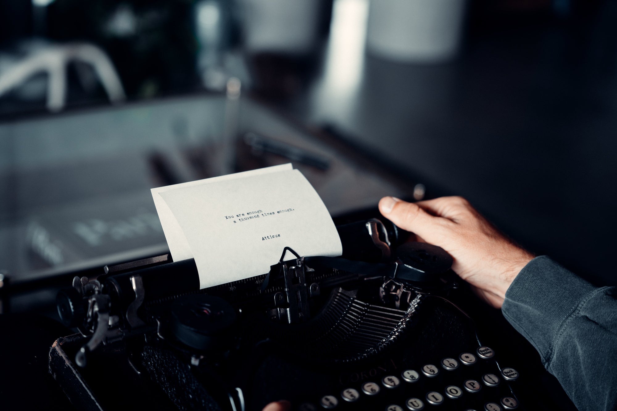 Typewriter with a sheet of paper 