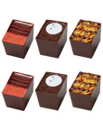6 pieces of Vegan Chocolate Bon Bon Bons displayed at an angle