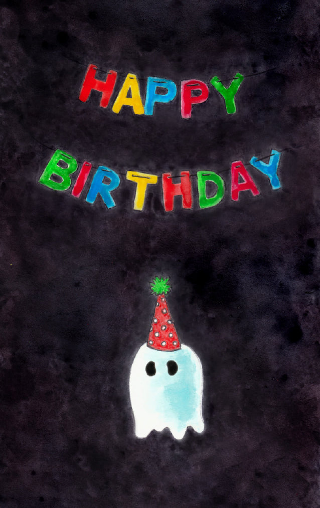 Birthday Ghost Snack Gazebo Card + Envelope