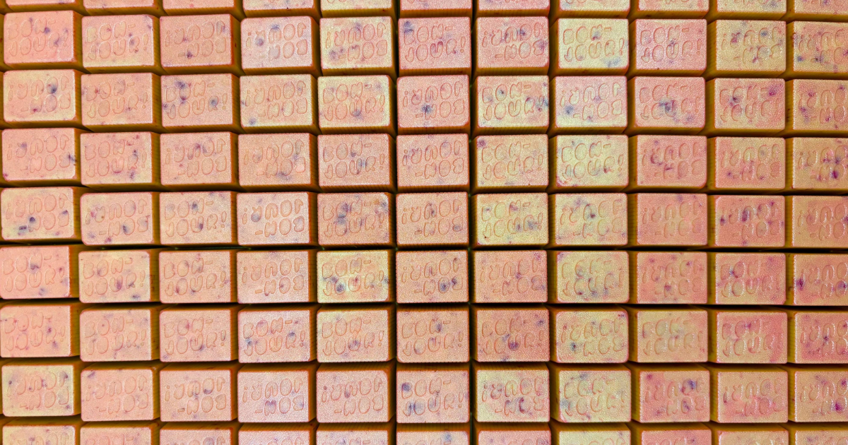 A tray of finished Pepper-mint Bons