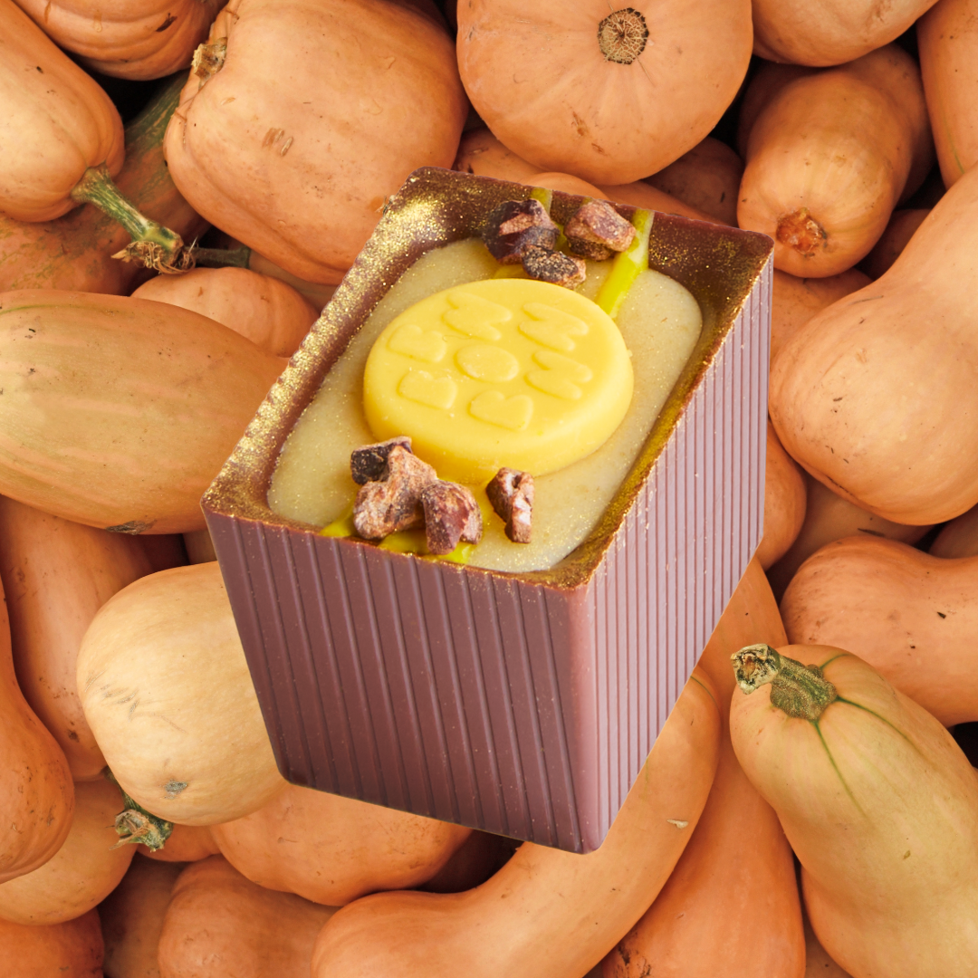 Veg Out Bon on a background of pumpkins