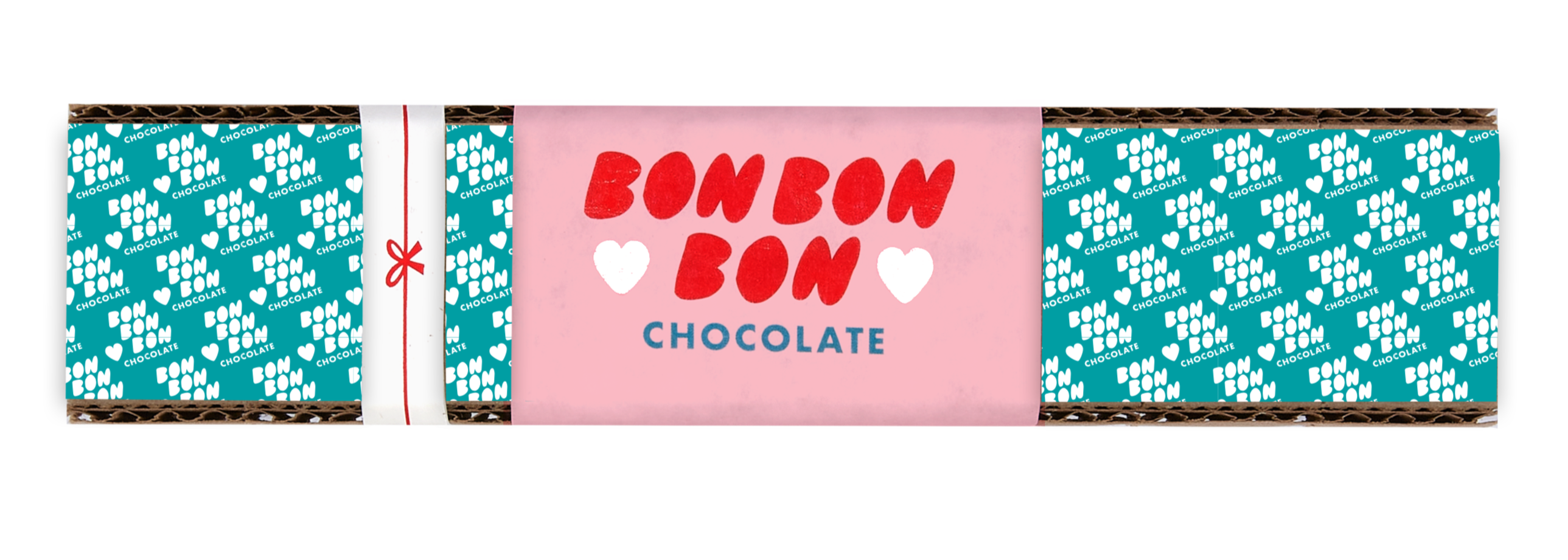Bon Bon Bon Teal in text gift wrapper