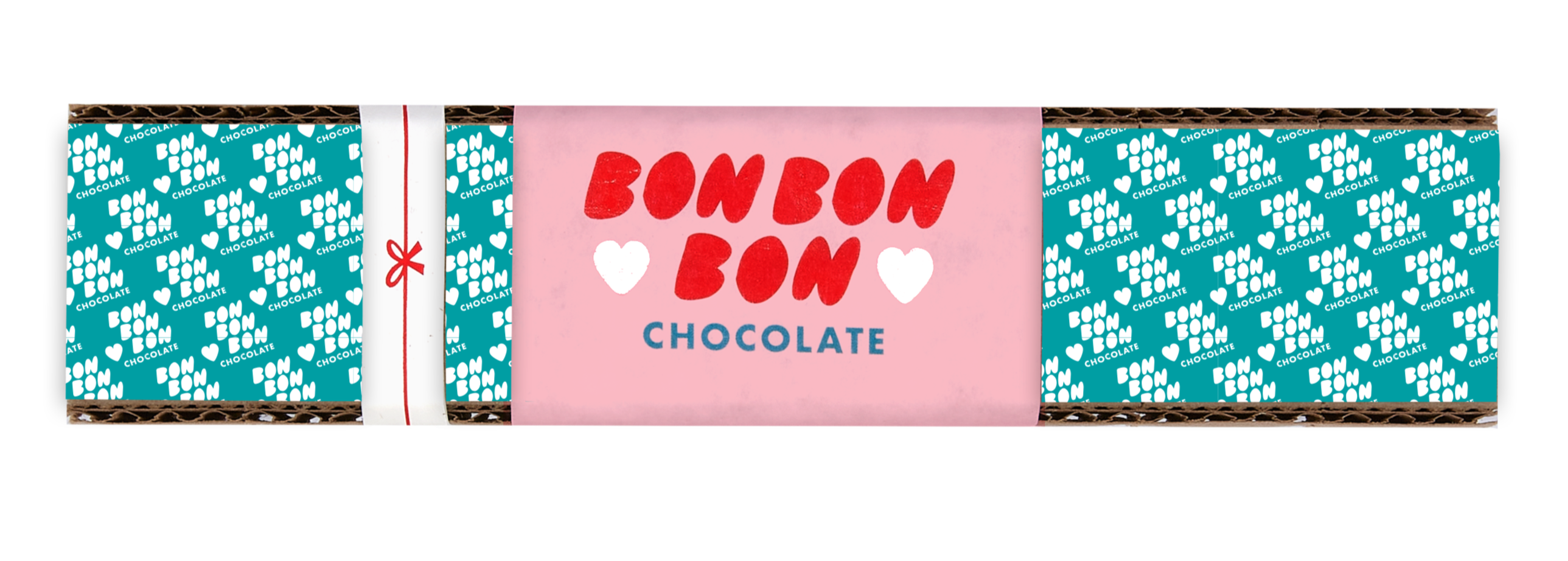 Bon Bon Bon Teal in text gift wrapper